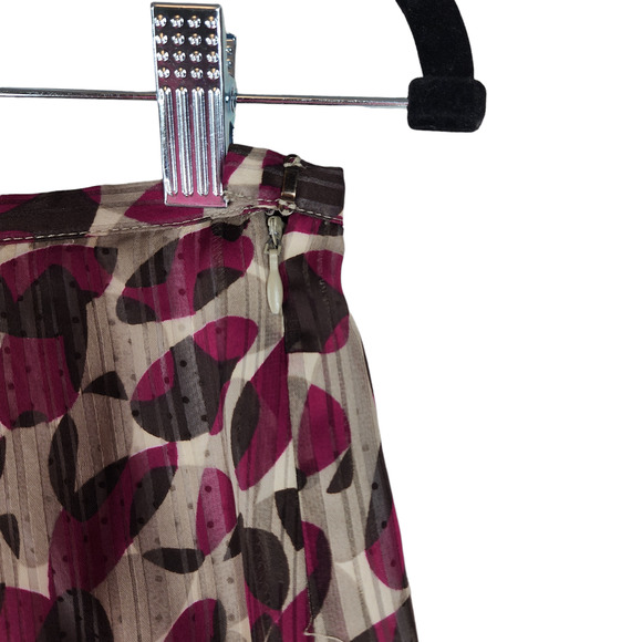 Suzuya A Line Skirt S Women Cherry Red White Layers Leaves Polka Dot Flowy Vtg - Picture 10 of 13